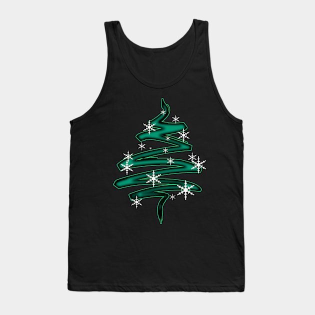 Christmas Tree Abstract with snowflakes Tank Top by DyrkWyst